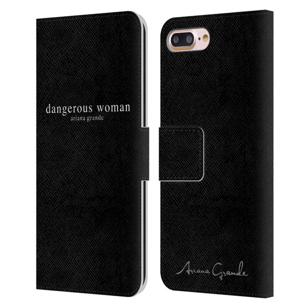 Ariana Grande Dangerous Woman Text Leather Book Wallet Case Cover For Apple iPhone 7 Plus / iPhone 8 Plus