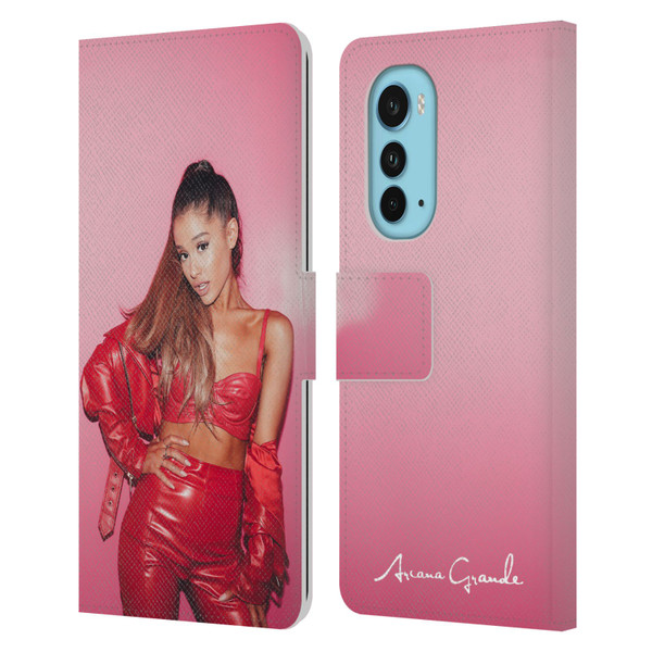 Ariana Grande Dangerous Woman Red Leather Leather Book Wallet Case Cover For Motorola Edge (2022)