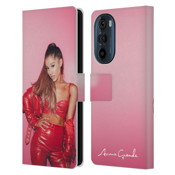 Ariana Grande Dangerous Woman Red Leather Leather Book Wallet Case Cover For Motorola Edge 30