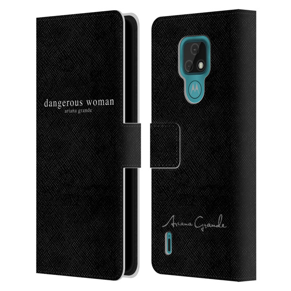 Ariana Grande Dangerous Woman Text Leather Book Wallet Case Cover For Motorola Moto E7