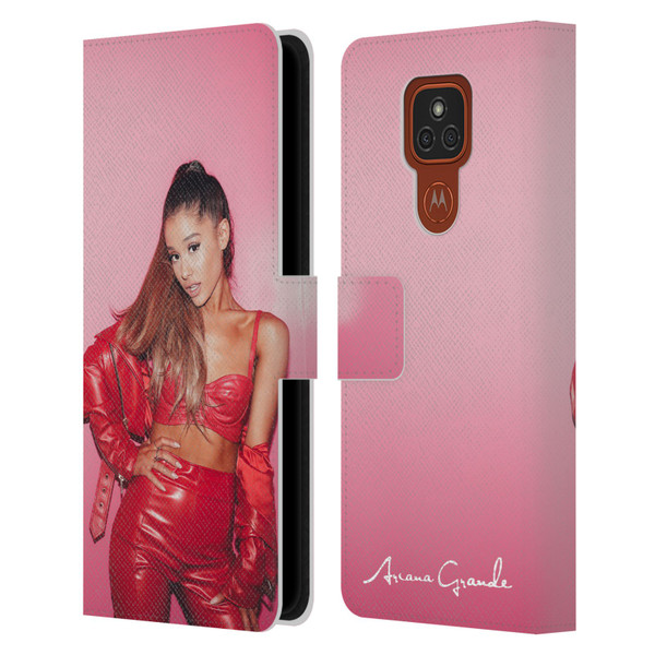 Ariana Grande Dangerous Woman Red Leather Leather Book Wallet Case Cover For Motorola Moto E7 Plus