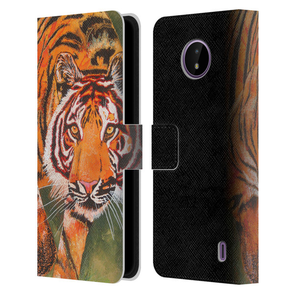 Graeme Stevenson Assorted Designs Tiger 1 Leather Book Wallet Case Cover For Nokia C10 / C20