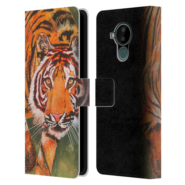 Graeme Stevenson Assorted Designs Tiger 1 Leather Book Wallet Case Cover For Nokia C30