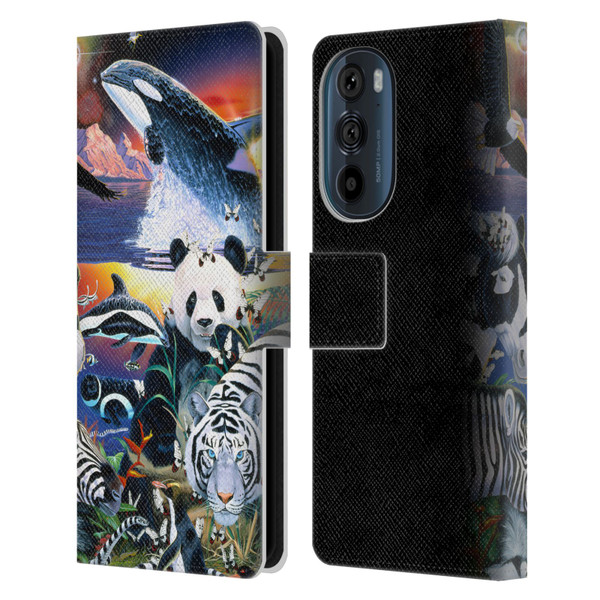 Graeme Stevenson Assorted Designs Animals Leather Book Wallet Case Cover For Motorola Edge 30