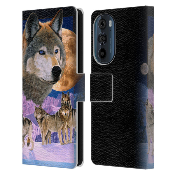 Graeme Stevenson Assorted Designs Wolves Leather Book Wallet Case Cover For Motorola Edge 30