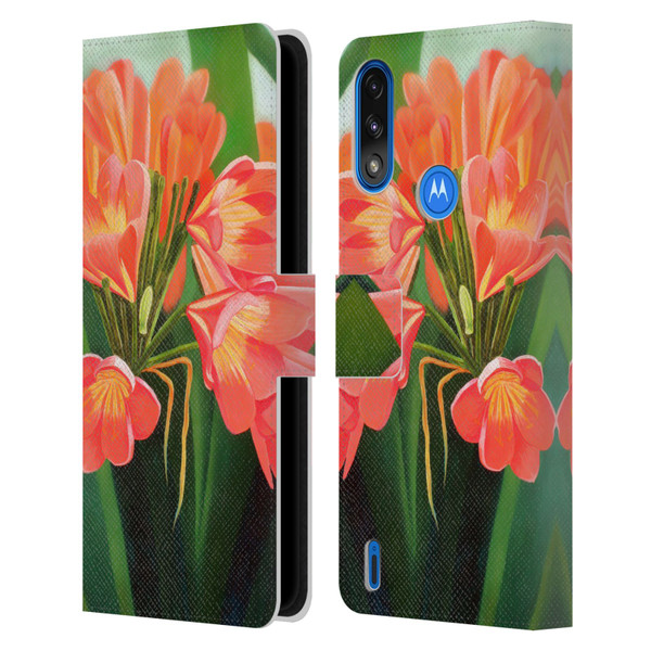 Graeme Stevenson Assorted Designs Flowers 2 Leather Book Wallet Case Cover For Motorola Moto E7 Power / Moto E7i Power