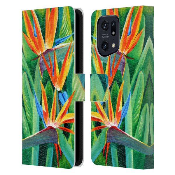Graeme Stevenson Assorted Designs Birds Of Paradise Leather Book Wallet Case Cover For OPPO Find X5 Pro