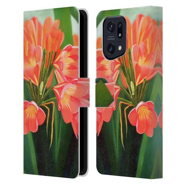 Graeme Stevenson Assorted Designs Flowers 2 Leather Book Wallet Case Cover For OPPO Find X5 Pro