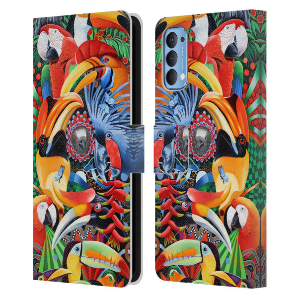 Graeme Stevenson Assorted Designs Birds 2 Leather Book Wallet Case Cover For OPPO Reno 4 5G