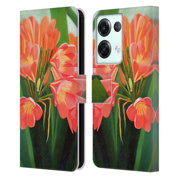 Graeme Stevenson Assorted Designs Flowers 2 Leather Book Wallet Case Cover For OPPO Reno8 Pro
