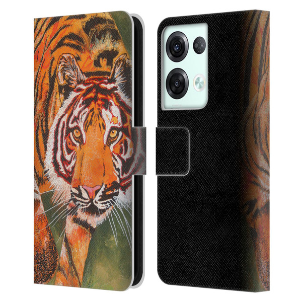 Graeme Stevenson Assorted Designs Tiger 1 Leather Book Wallet Case Cover For OPPO Reno8 Pro