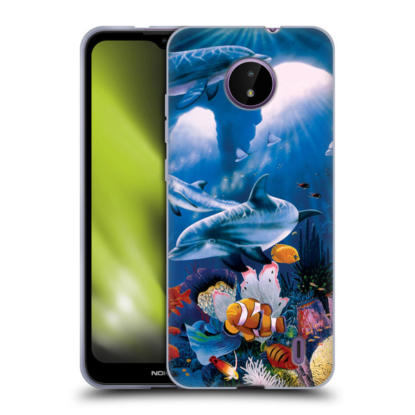 Graeme Stevenson Assorted Designs Dolphins Soft Gel Case for Nokia C10 / C20