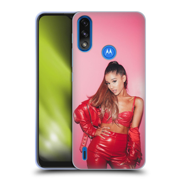 Ariana Grande Dangerous Woman Red Leather Soft Gel Case for Motorola Moto E7 Power / Moto E7i Power