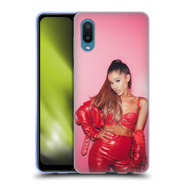 Ariana Grande Dangerous Woman Red Leather Soft Gel Case for Samsung Galaxy A02/M02 (2021)