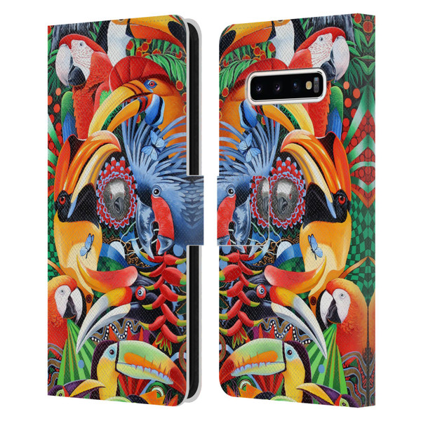 Graeme Stevenson Assorted Designs Birds 2 Leather Book Wallet Case Cover For Samsung Galaxy S10+ / S10 Plus