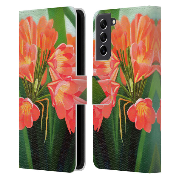 Graeme Stevenson Assorted Designs Flowers 2 Leather Book Wallet Case Cover For Samsung Galaxy S21 FE 5G
