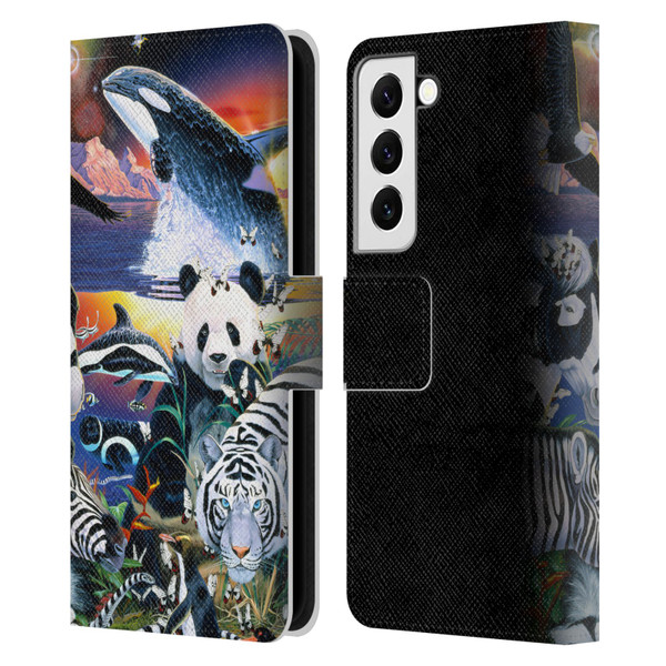 Graeme Stevenson Assorted Designs Animals Leather Book Wallet Case Cover For Samsung Galaxy S22 5G
