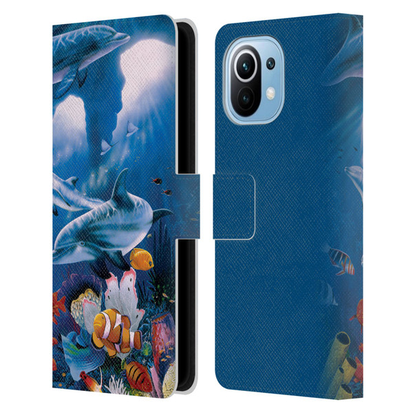 Graeme Stevenson Assorted Designs Dolphins Leather Book Wallet Case Cover For Xiaomi Mi 11