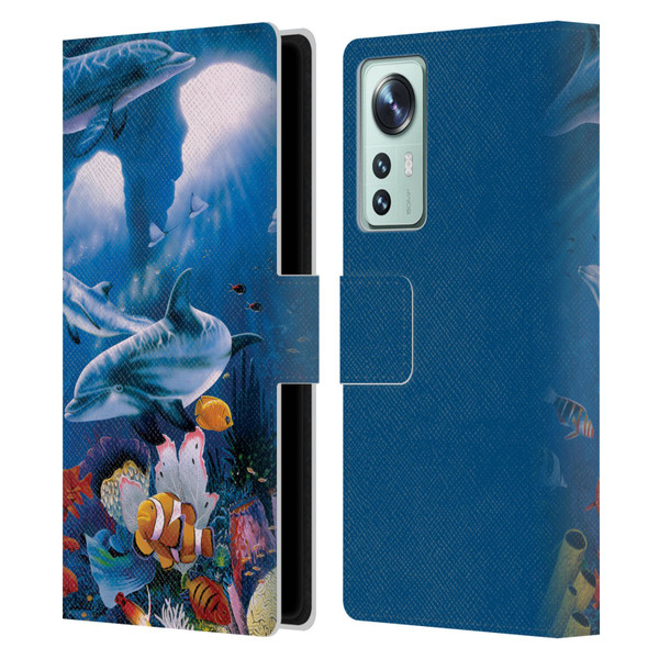 Graeme Stevenson Assorted Designs Dolphins Leather Book Wallet Case Cover For Xiaomi 12