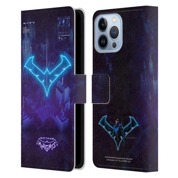 Gotham Knights Character Art Nightwing Leather Book Wallet Case Cover For Apple iPhone 13 Pro Max