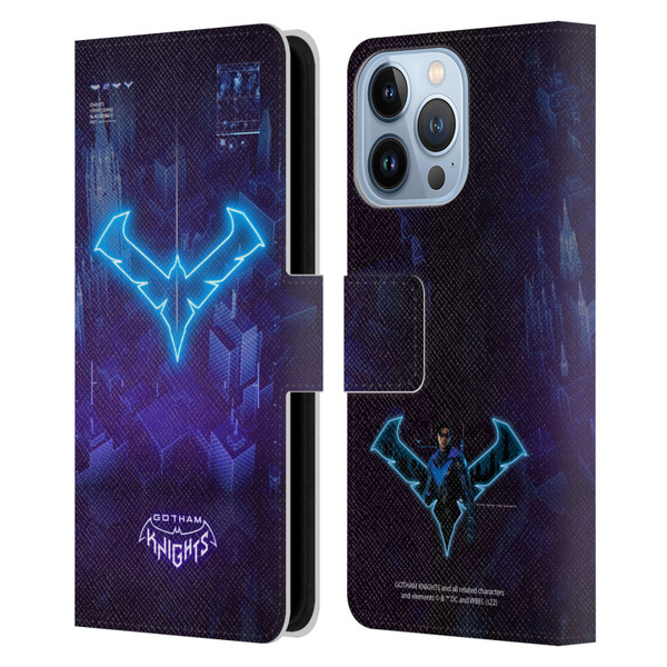 Gotham Knights Character Art Nightwing Leather Book Wallet Case Cover For Apple iPhone 13 Pro
