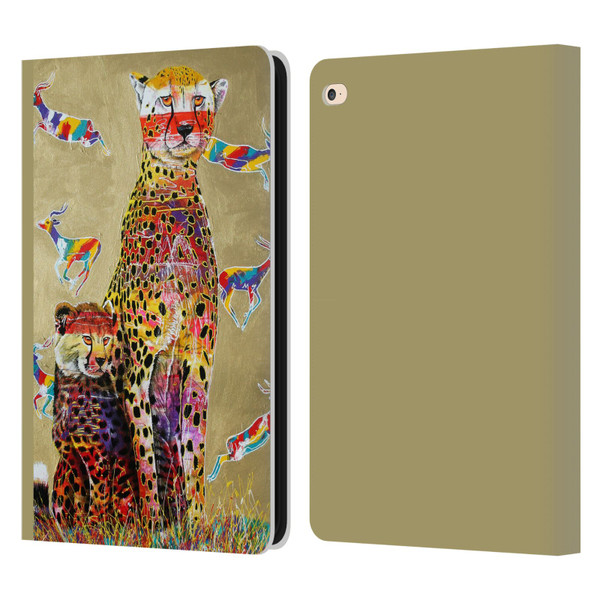 Graeme Stevenson Colourful Wildlife Cheetah Leather Book Wallet Case Cover For Apple iPad Air 2 (2014)
