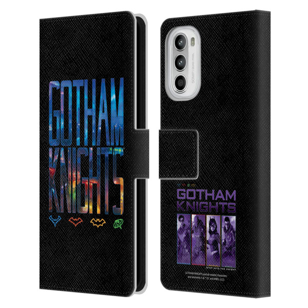 Gotham Knights Character Art Logo Leather Book Wallet Case Cover For Motorola Moto G52