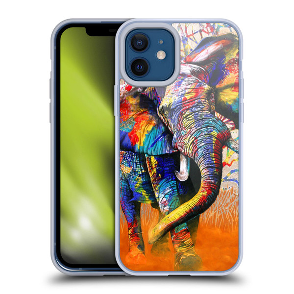 Graeme Stevenson Colourful Wildlife Elephant 4 Soft Gel Case for Apple iPhone 12 / iPhone 12 Pro