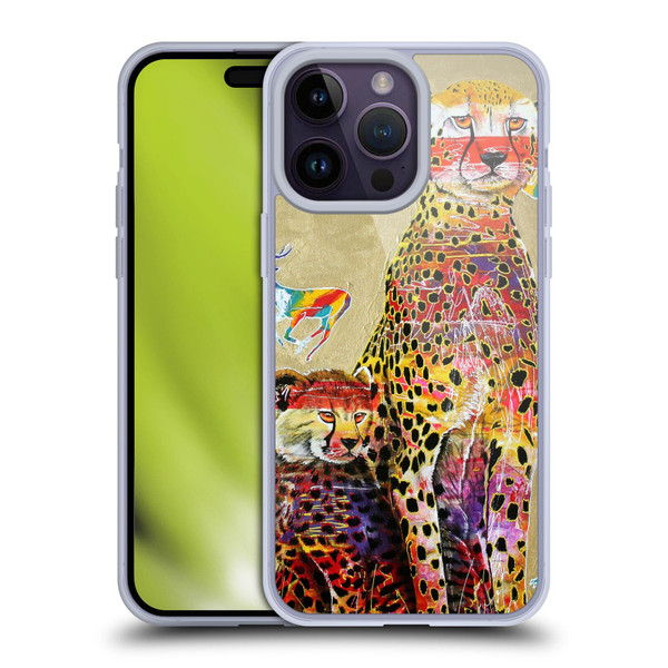 Graeme Stevenson Colourful Wildlife Cheetah Soft Gel Case for Apple iPhone 14 Pro Max