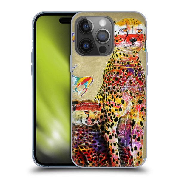 Graeme Stevenson Colourful Wildlife Cheetah Soft Gel Case for Apple iPhone 14 Pro