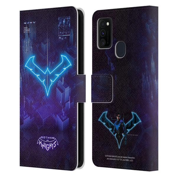 Gotham Knights Character Art Nightwing Leather Book Wallet Case Cover For Samsung Galaxy M30s (2019)/M21 (2020)