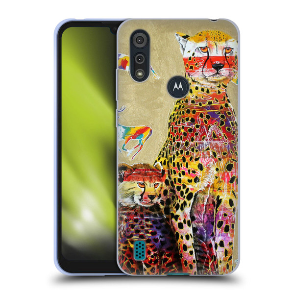 Graeme Stevenson Colourful Wildlife Cheetah Soft Gel Case for Motorola Moto E6s (2020)