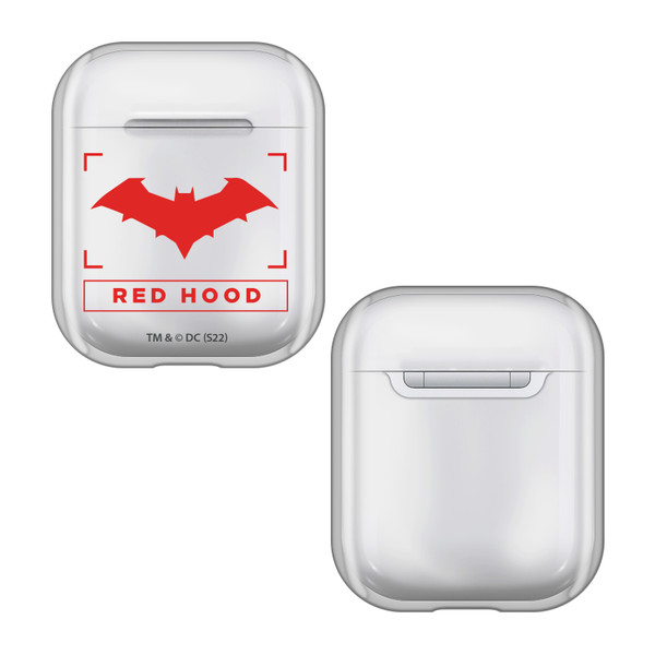 Gotham Knights Icons Red Hood Clear Hard Crystal Cover Case for Apple AirPods 1 1st Gen / 2 2nd Gen Charging Case