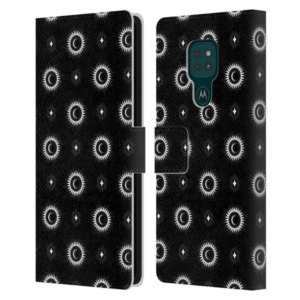 Haroulita Celestial Black And White Sun And Moon Leather Book Wallet Case Cover For Motorola Moto G9 Play