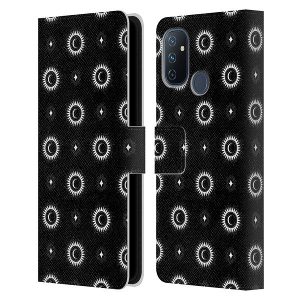 Haroulita Celestial Black And White Sun And Moon Leather Book Wallet Case Cover For OnePlus Nord N100