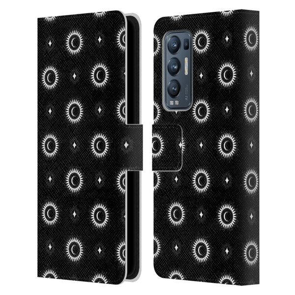 Haroulita Celestial Black And White Sun And Moon Leather Book Wallet Case Cover For OPPO Find X3 Neo / Reno5 Pro+ 5G