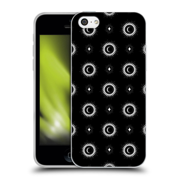 Haroulita Celestial Black And White Sun And Moon Soft Gel Case for Apple iPhone 5c