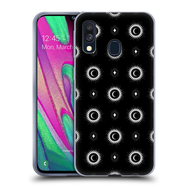 Haroulita Celestial Black And White Sun And Moon Soft Gel Case for Samsung Galaxy A40 (2019)