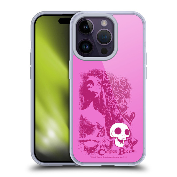 Corpse Bride Key Art Pink Distressed Look Soft Gel Case for Apple iPhone 14 Pro & MagSafe