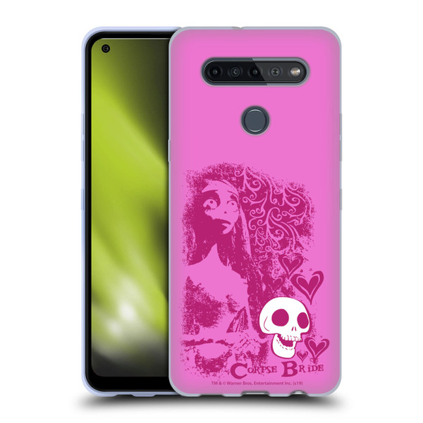 Corpse Bride Key Art Pink Distressed Look Soft Gel Case for LG K51S