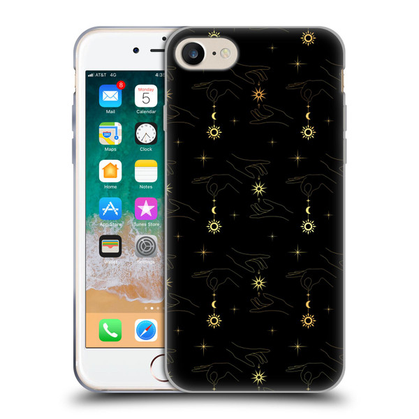 Haroulita Celestial Gold Hand Soft Gel Case for Apple iPhone 7 / 8 / SE 2020 & 2022
