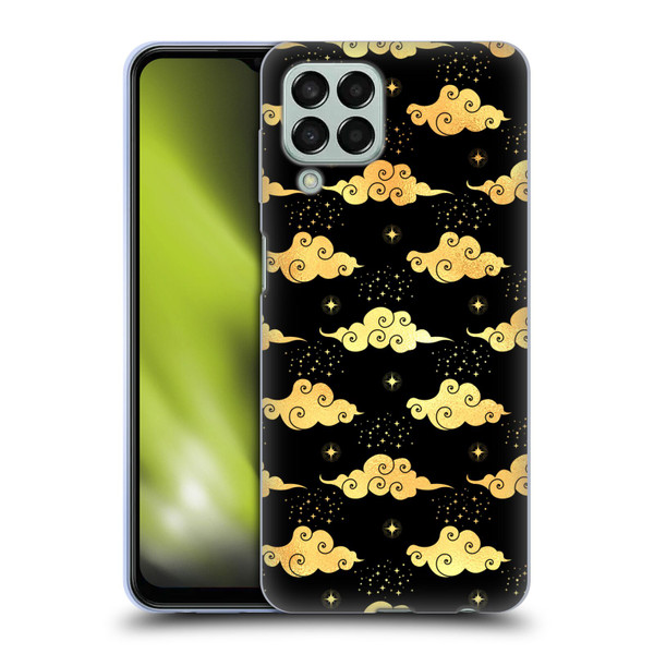Haroulita Celestial Gold Cloud And Star Soft Gel Case for Samsung Galaxy M33 (2022)