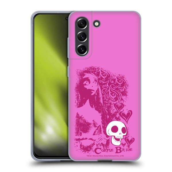 Corpse Bride Key Art Pink Distressed Look Soft Gel Case for Samsung Galaxy S21 FE 5G