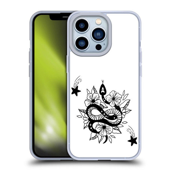 Haroulita Celestial Tattoo Snake And Flower Soft Gel Case for Apple iPhone 13 Pro