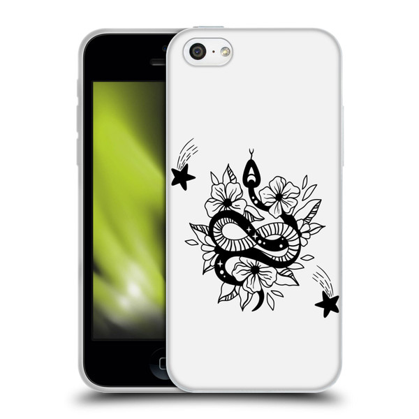 Haroulita Celestial Tattoo Snake And Flower Soft Gel Case for Apple iPhone 5c