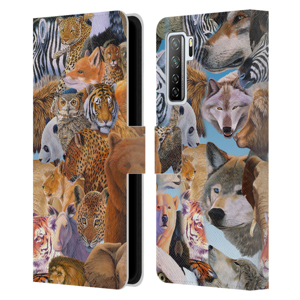 Graeme Stevenson Wildlife Animals Leather Book Wallet Case Cover For Huawei Nova 7 SE/P40 Lite 5G