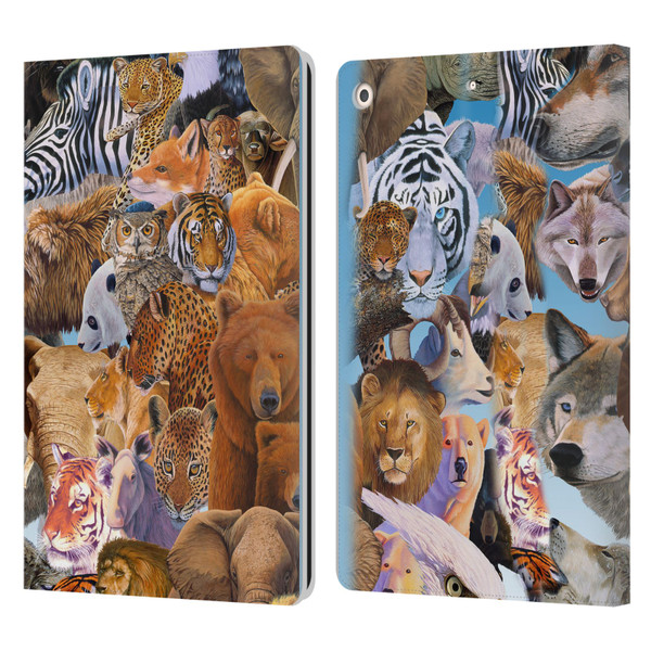 Graeme Stevenson Wildlife Animals Leather Book Wallet Case Cover For Apple iPad 10.2 2019/2020/2021