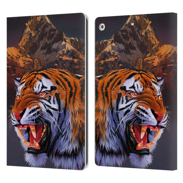 Graeme Stevenson Wildlife Tiger Leather Book Wallet Case Cover For Apple iPad 10.2 2019/2020/2021