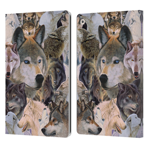 Graeme Stevenson Wildlife Wolves 1 Leather Book Wallet Case Cover For Apple iPad 10.2 2019/2020/2021