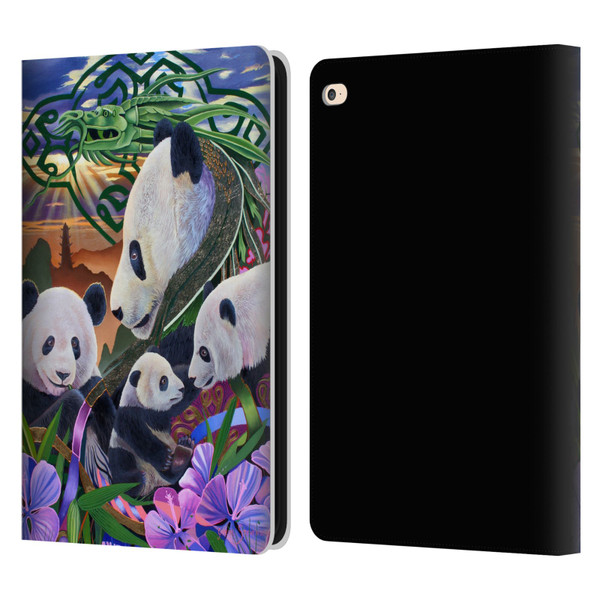 Graeme Stevenson Wildlife Pandas Leather Book Wallet Case Cover For Apple iPad Air 2 (2014)